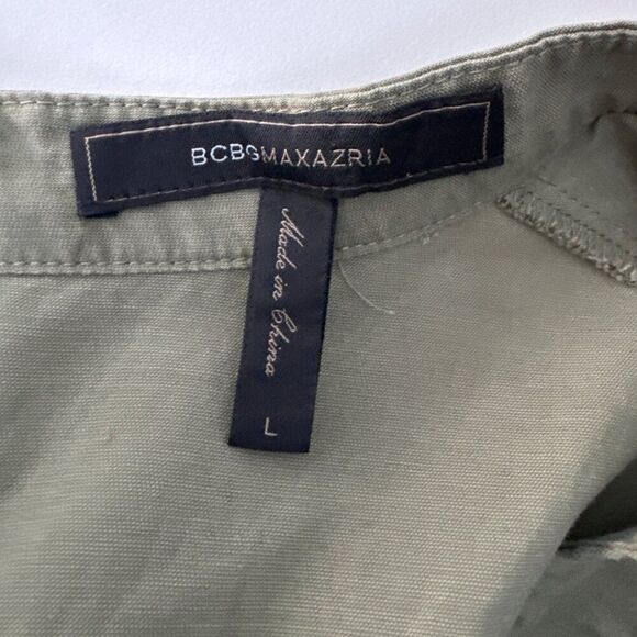 BCBGMAXAZRIA Olive Green Long Sleeve Peasant Blouse With Back Zipper & Tie Detai - Picture 5 of 8